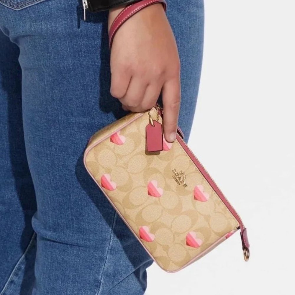 coach Nolita 19 In Signature Canvas With Stripe Heart Print CA796 - Picture 10 of 10